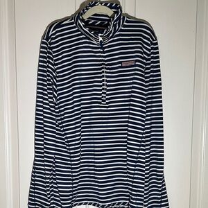 Vineyard Vines Navy and White Striped Pullover